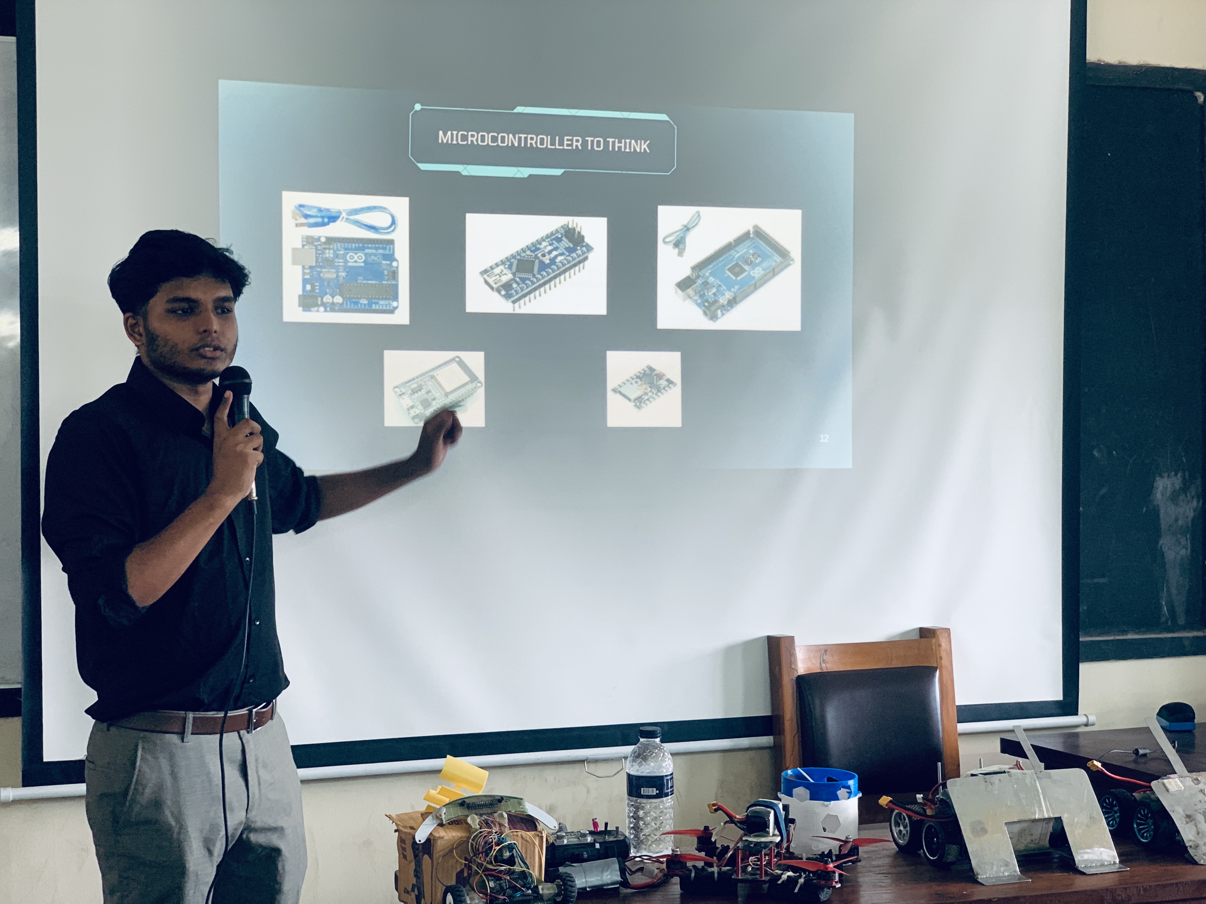 Students participating in a Project Uddipon robotics workshop